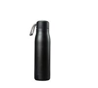RUHTEUO Bouteille d'eau en acier inoxydable, personnalisable, flacon sous vide, anti-fuite, for sport de plein air, salle, Shaker, cadeau(400ml,Black)