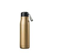RUHTEUO Bouteille d'eau en acier inoxydable, personnalisable, flacon sous vide, anti-fuite, for sport de plein air, salle, Shaker, cadeau(400ml,Gold)