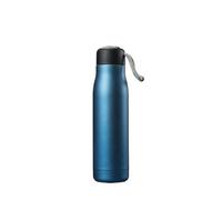 RUHTEUO Bouteille d'eau en acier inoxydable, personnalisable, flacon sous vide, anti-fuite, for sport de plein air, salle, Shaker, cadeau(400ml,Blue)