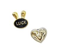 RUHTEUO Breloques De Lacet Ours En Strass Scintillant, 2 Pièces, ABS, Cœur, Nœud Papillon, Chaussures, Décorations Dentelle, Accessoires DIY pour pompes de mariage(2PCS Rabbit Heart)