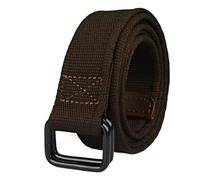 RUHTEUO Ceinture en toile de coton for homme, grande taille, boucle double anneau, noire, taille 100-190 cm(100cm for W27-30,Brown 23)
