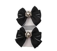 RUHTEUO Chaussure camélia détachable, 2 pièces, fleur exquise, Clip, accessoires de talons mariée, chaussures Ballet, décoration avec nœud pour pompes de mariage(Color-1)