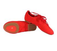 RUHTEUO Chaussures de Ballet en toile for enfants, chaussures danse for femmes et hommes, Tango, Latin, Jazz moderne, d'entraînement Yoga pour Jazz Latin Rumba Cha Cha,Aptitude(Red Rubber Sole,34)