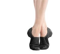 RUHTEUO Chaussures de danse homme Chaussures de danse jazz en cuir véritable, chaussures ballet, baskets, gymnastique, unisexes, à enfiler Latin dance shoes man(Black,28)