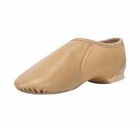 RUHTEUO Chaussures de danse homme Chaussures de jazz unisexes à enfiler en cuir PU avec élastique circulaire for hommes Latin dance shoes man(Khaki,39.5)