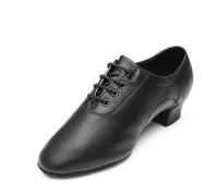 RUHTEUO Chaussures de danse salon en cuir souple for hommes, chaussures latine for enfants, professeur for garçons et adultes, Jazz pour Jazz Latin Rumba Cha Cha,Aptitude(3.5cm black Matte,32)