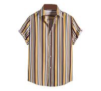 RUHTEUO Chemise D'été À Manches Courtes Imprimée For Homme, Col De Chemise, Chemise Décontractée À Rayures, Chemise Fine À Manches Courtes For Homme(Color6,5XL)