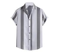 RUHTEUO Chemise D'été À Manches Courtes Imprimée For Homme, Col De Chemise, Chemise Décontractée À Rayures, Chemise Fine À Manches Courtes For Homme(Color3,5XL)