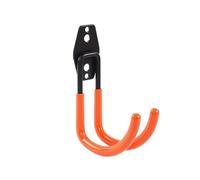 RUHTEUO Crochet métallique robuste, organisateur de Garage, crochets suspension vélo à montage mural, rangement antidérapant for échelles, outil jardin pour garage(Orange L Curved hook)