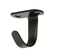 RUHTEUO Crochets de plafond montés à vis en acier inoxydable, 1/5 pièces, for chambre coucher, sous-étagère, cintre robuste for serviettes, armoire salle bain, Garage pour garage(Black 1PCs)