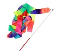 RUHTEUO Dance Ribbons Rubans de Gymnastique Rythmique, Rubans Ballet Professionnels légers 2 m et 4, Accessoires Danse Spectacle Ruban Gymnastique Rythmique(4m-Red Handle)