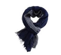 RUHTEUO Écharpe rayée en coton et lin for homme, automne-hiver, chaude, pashmina, décontractée, accessoires masculins, pompon court pour quotidien,voyage(Color 01)