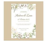 RUHTEUO Faire Part de Mariage 20/100 Pièces Carte D'invitation De Mariage Invitations Personnalisées Photo Florale Enregistrer La Date Faire Part de Mariage personnalisé(Style 8,20pcs 5x7inch)