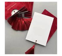RUHTEUO Faire Part de Mariage Enveloppes et Glands de Style Flanelle, Carte d'invitation Mariage personnalisée Faite à la Main, 100 pièces Faire Part de Mariage personnalisé(Red,150 Piece)
