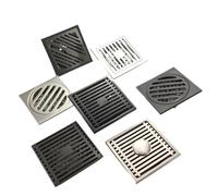 RUHTEUO Grille de déchets vidange Sol carrée, Accessoire Salle Bains en Acier Inoxydable chromé 100mm x pour Jardin, Terrasse et Allée Extérieure(4)