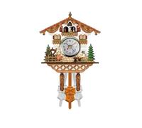 RUHTEUO Horloge Coucou Coucou Horloge Murale Coucou Bois Pendule balançoire Oiseau décoratif Suspendu Temps réveil Salon décoration de la Maison Horloge Coucou avec Oiseau Qui Sort(12)