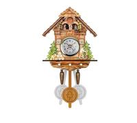 RUHTEUO Horloge Coucou Coucou Horloge Murale Coucou Bois Pendule balançoire Oiseau décoratif Suspendu Temps réveil Salon décoration de la Maison Horloge Coucou avec Oiseau Qui Sort(3)