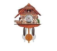 RUHTEUO Horloge Coucou Coucou Horloge Murale Coucou Bois Pendule balançoire Oiseau décoratif Suspendu Temps réveil Salon décoration de la Maison Horloge Coucou avec Oiseau Qui Sort(7)
