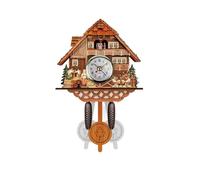 RUHTEUO Horloge Coucou Coucou Horloge Murale Coucou Bois Pendule balançoire Oiseau décoratif Suspendu Temps réveil Salon décoration de la Maison Horloge Coucou avec Oiseau Qui Sort(11)