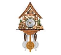 RUHTEUO Horloge Coucou Coucou Horloge Murale Salon réveil Montre Maison Bois Pendule balançoire Oiseau décorations Horloge Coucou avec Oiseau Qui Sort(CM005 (Small Size))