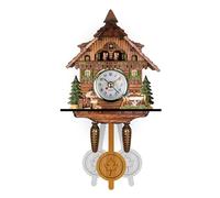 RUHTEUO Horloge Coucou Coucou Horloge Murale Salon réveil Montre Maison Bois Pendule balançoire Oiseau décorations Horloge Coucou avec Oiseau Qui Sort(CM009 (Small Size))