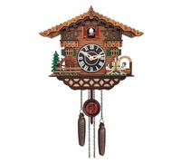 RUHTEUO Horloge Coucou Horloge de Maison la Forêt-Noire Grande Horloge à Coucou en Bois fabriquée Main Horloge Coucou avec Oiseau Qui Sort