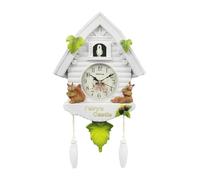 RUHTEUO Horloge Coucou Horloge Murale à Coucou, Maison d'oiseau, réveil, Pendule, décorations murales for Enfants, Salon Horloge Coucou avec Oiseau Qui Sort(White-Squirrel)