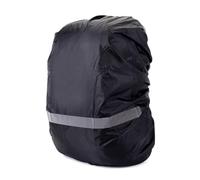 RUHTEUO Housse de Sac à Dos en Tissu Oxford, Housse Pluie Pliable avec Bande réfléchissante sécurité, for Voyage Plein air, XS-XL(Black L)