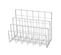 RUHTEUO Multicolor Iron Bookshelf 3 Compartments Multi-porpose Magazine Organiser Shelf Art Hollow Book Rack Desktop Ornament pour le bureau à la maison(Silver-L)