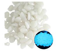 RUHTEUO Pierres Lumineuses for Ornements d'aquarium, 50 pièces, Galets décoratifs Qui Brillent dans la Nuit pour Décoration de Vase(White)