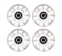 RUHTEUO Roues de Patins à roulettes Lumineuses durables, avec roulements, adaptées au Patinage Double rangée et la Planche, 4 pièces pour Le Patinage en Quad(Red Blue Green)