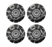 RUHTEUO Roues de Patins à roulettes Lumineuses durables, avec roulements, adaptées au Patinage Double rangée et la Planche, 4 pièces pour Le Patinage en Quad(Pink Blue Green)