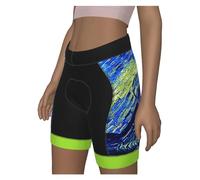 RUHTEUO Shorts de Cyclisme for Femmes, équipement de vélo, vêtements de Course, Peinture, Pantalons de débarras for Femmes(Blue,XL)
