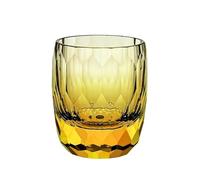 RUHTEUO Starlight Crystal Glass Cup Glassware Wineglass Sparkling Diamond Cut Rock Tumbler Idéal pour les cocktails longs, les mocktails(Amber Starlight Cup)