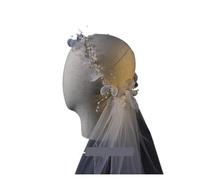 RUHTEUO Voile mariée Voile de mariée Accessoires mariage for femmes Couronne fleurs avec peigne Blanc Ivoire Bandeaux Coiffes
