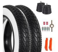 RUHUO Lot de 2 Pneus de Vélo Fat Bike 26x4.0, Ensemble de Pneus et Chambres à Air pour VTT 26 Pouces, de Vélo Repliables de Remplacement avec Démonte pour Vélos (Noir&Blanc)