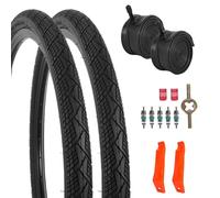 RUHUO Paquet de 2 Chambres à Air pour VéLo 26x1,75, Pneumatiques et Chambres à Air pour VéLo de Montagne de 26 Pouces, Pneumatiques de Rechange Pliables pour Avec 2 DéPose-Pneus Hybride (FR) (26x1,75)