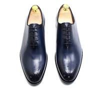 Rui Landed Hommes chaussures habillées formelles bout rond peint à la main en cuir véritable bloc à lacets sculpture for le travail tirer sur for la fête première couche peau de vache Chaussures habil
