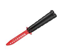 Böker Rui Training Balisong Trainingsmesser Schwarz-Rot, Klingenlänge: 10 Cm, 01ru017 Couteau d'entraînement Mixte, Rouge
