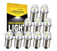 Ruiandison P13.5S PR Base Lot de 10 ampoules LED 6 V-30 V, sans polarité | Ampoule de lampe torche LED 150 lm 6 V-30 V 12 V 18 V 19,2 V, remplacement super lumineux pour lampes de poche Maglite Ryobi