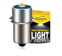 Ruiandsion 1 ampoule LED P13.5S 6-24 V 2525 3 W 3000 K blanc chaud LED de rechange pour lampe de poche DEWALT, lampe de poche, lampe de travail, ampoules Maglite, sans polarité