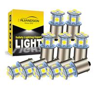 Ruiandsion 10-Pack 1156 P21W BA15S LED Ampoules de signalisation de tour AC 6V-30V 12V 6000K Blanches remplacement d'ampoule pour lumières de queue et signal de tour, Non-Polarité