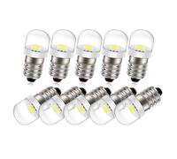 Ruiandsion 10 pièces 12V 0.6W E10 ampoule LED 5050 1SMD blanc 6000K LED ampoule de remplacement mise à niveau pour phares lampes de poche torche lumières