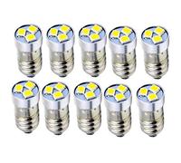 Ruiandsion 10 pièces 6 V E10 ampoule LED 3030 3SMD blanc LED ampoule de remplacement mise à niveau pour phares lampes de poche torche lumières