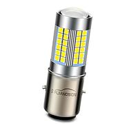 Ruiandsion 1pc 6V BA20D Ampoule De Phare À LED Hi/Lo Double faisceau LED Ampoule De Phare De Moto 3030 60SMD Chipset Avec Projecteur, Blanc Xenon 6000K