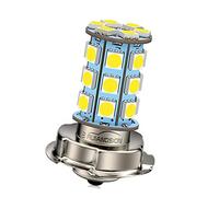 Ruiandsion 1pcs P26S LED Ampoule DC 6V Super Bright 5050 27SMD Chipsets 6000K Blanc LED Ampoule de phares Moto