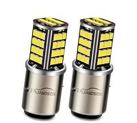 Ruiandsion 2pcs BA20D ampoule de phare à LED DC 6V 2835 56SMD jeu de puces BA20D haute basse faisceau moto ampoule de phare à LED, 6000K blanc