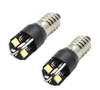Ruiandsion 2pcs E10 Base Ampoules LED 3030 8SMD Ampoules LED 12V Blanc Remplacer Torche Phare Phare Mini Lampe Frontale Ampoules De Lampe De Poche, Terre Négative