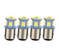 Ruiandsion 4-Pack 1157 LED 6000K White Bulbs BAY15D P21/5W Versatile AC 6-30V pour feux de recul, feux de freinage et feux arrière, éclairage économie d'énergie pour camping-car