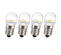 Ruiandsion 4 pièces 12V 0.6W E10 ampoule LED 5050 1SMD blanc chaud 4300K LED ampoule de remplacement mise à niveau pour phares lampes de poche torche lumières